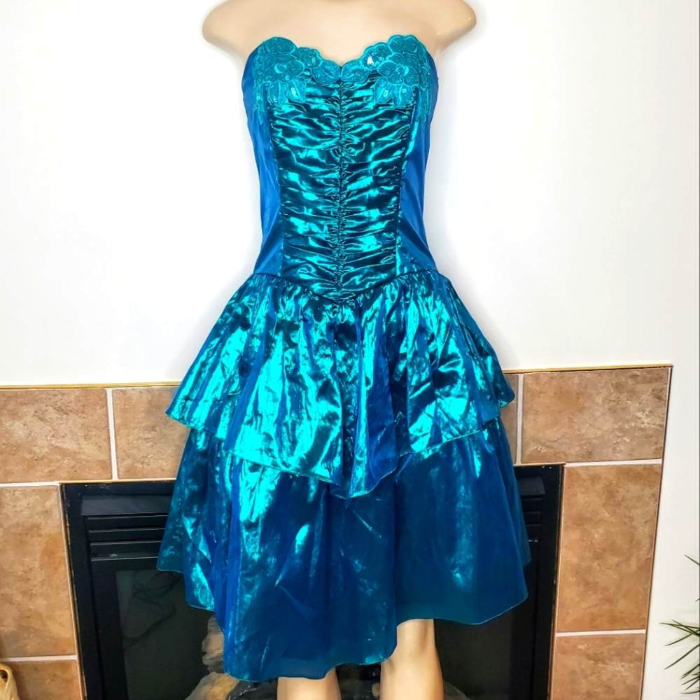 80s Gunne Sax by Jessica McClintock Mermaid Dress
